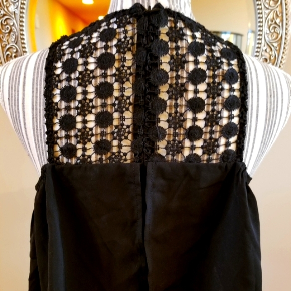 Francesca Black Eyelet Layered Sleeveless Dress - Picture 6 of 10